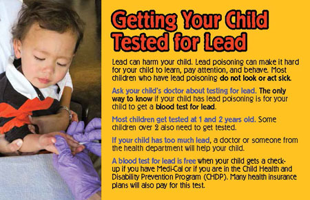 Screen shot of Getting Your Child Tested for Lead card
