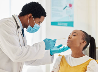 Doctor testing patient