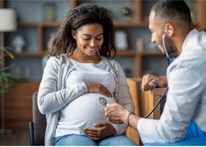 Pregnant mom and physician Pregnant mom and physician