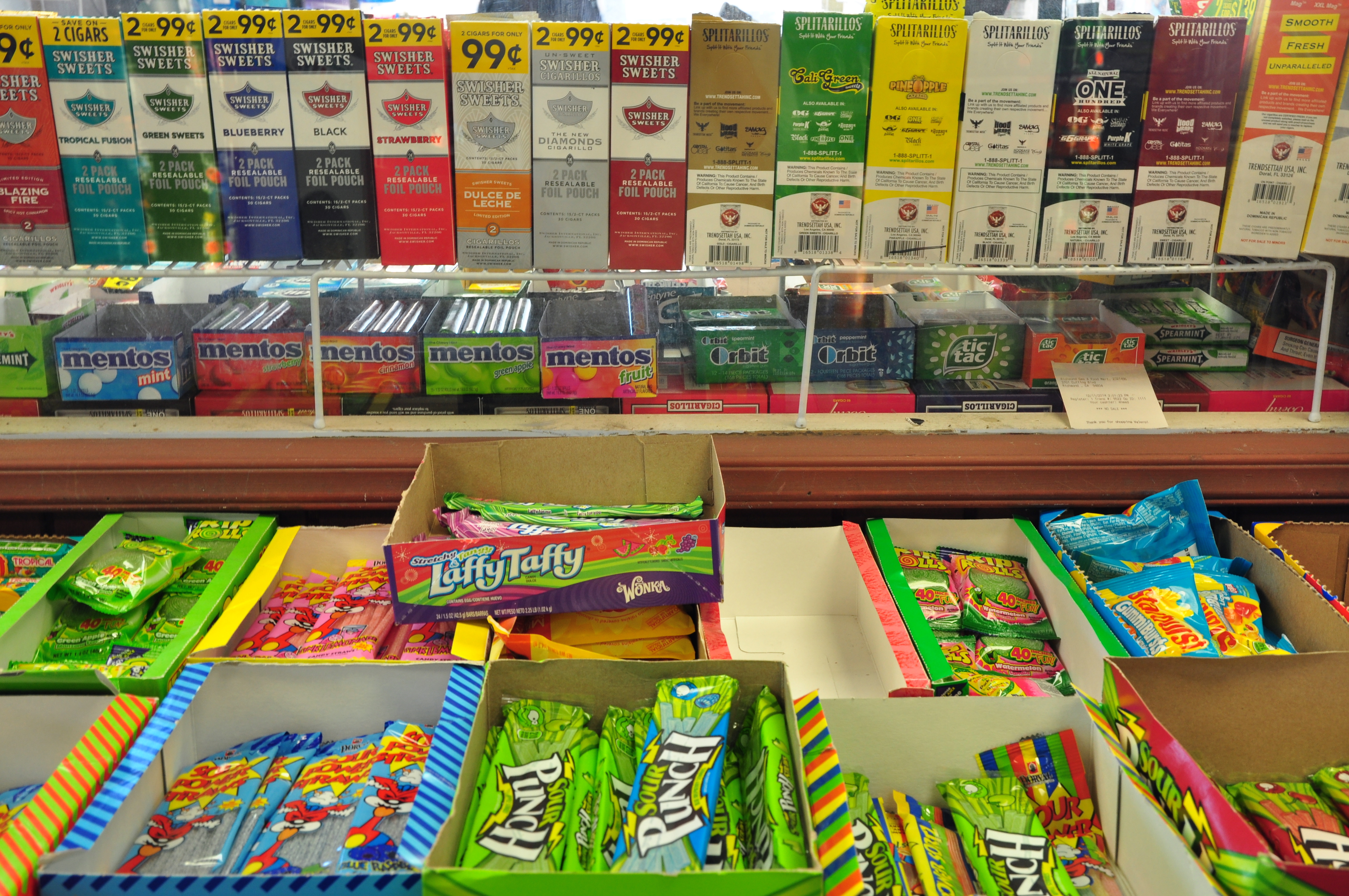 Display of Tobacco products rin a retail store
