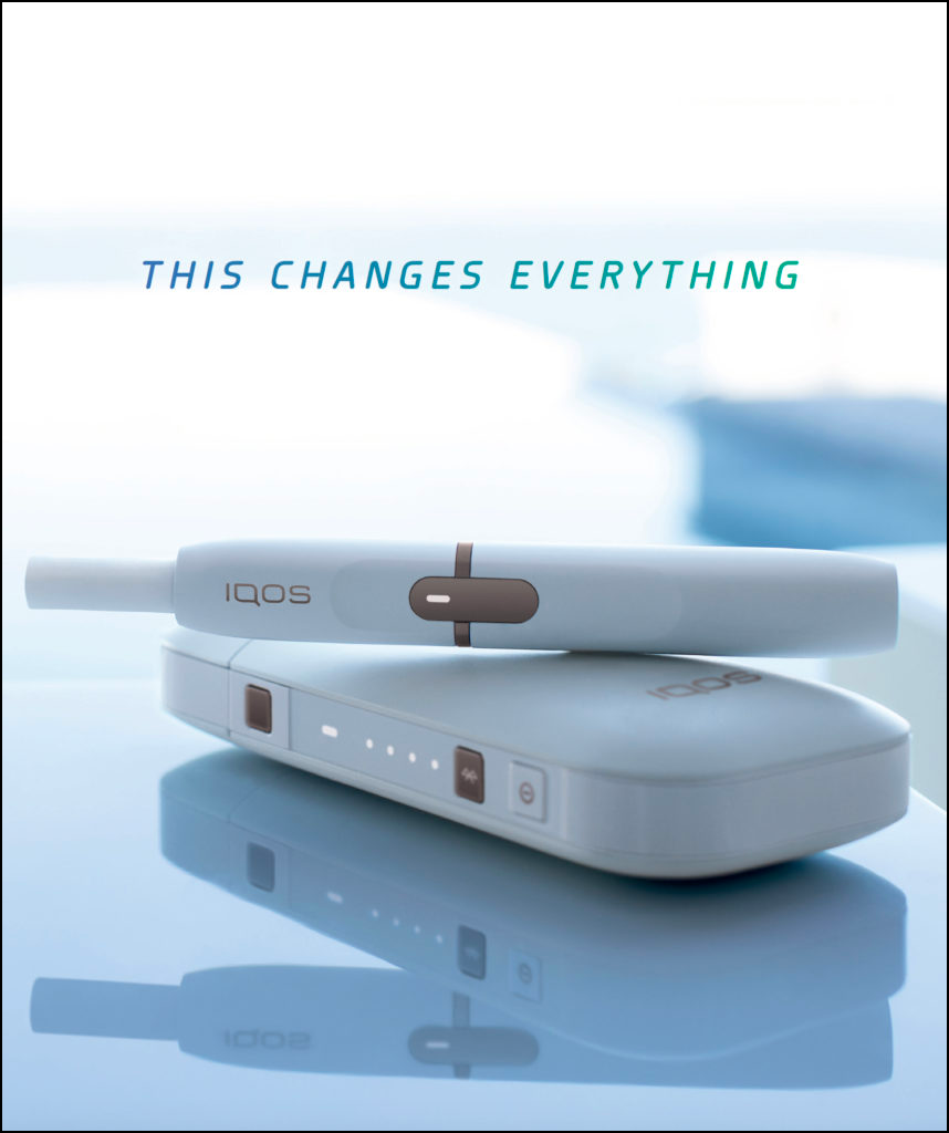 Ad for IQOS, a heated tobacco product marketed by Philip Morris