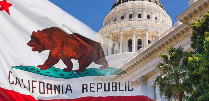  California Capitol and California Flag