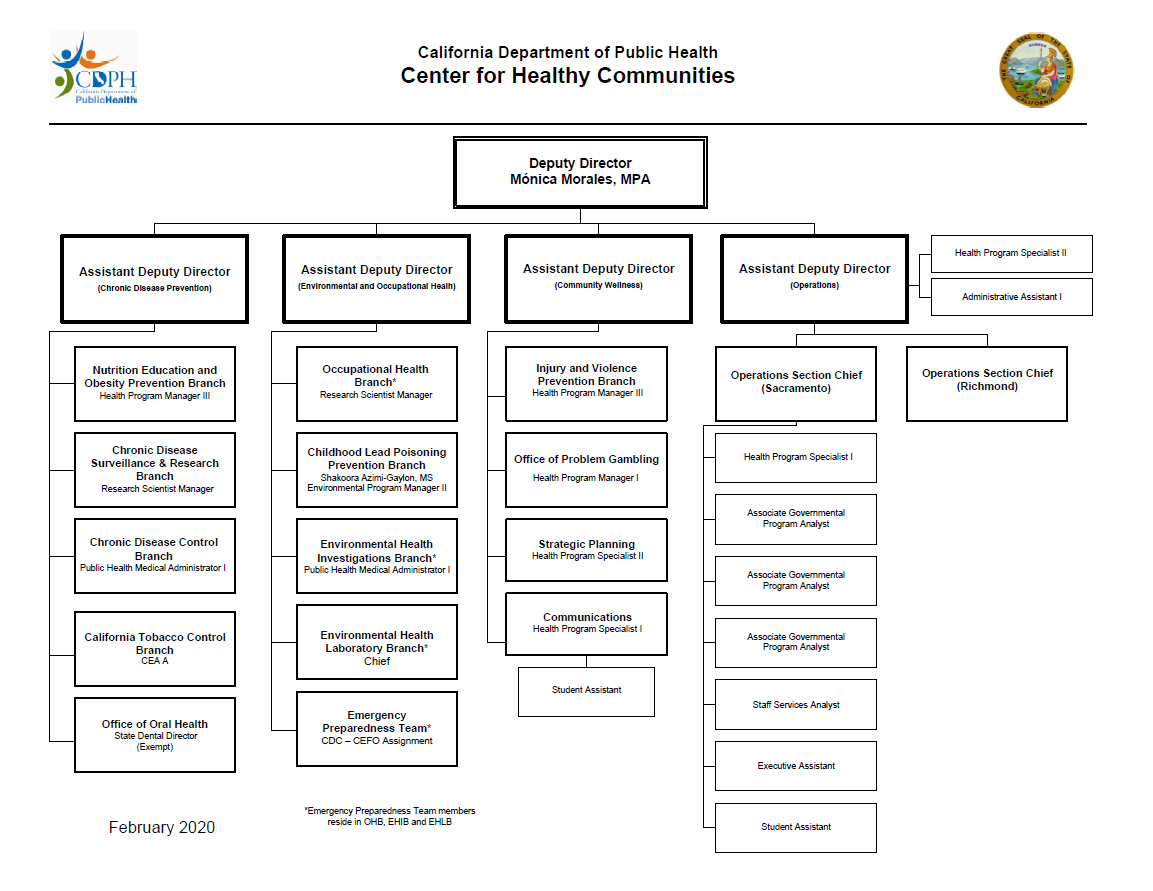 Center for Healthy Communities organizational chart