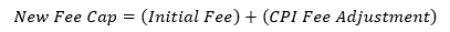 New fee cap = initial fee plus CPI fee adjustment