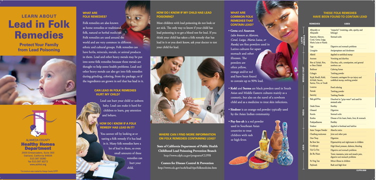 Screen shot of Lead in Folk Remedies brochure