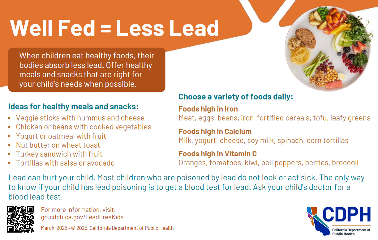 Screen shot of Well Fed = Less Lead Card