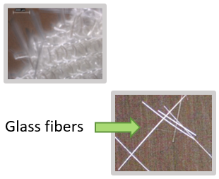 glass fibers close up