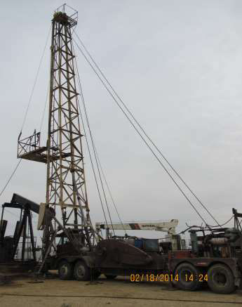 A photo shows the rig at the incident scene with the boom - the large metal tower - extended into the air.