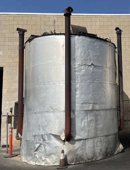 Exterior of the oil tank.