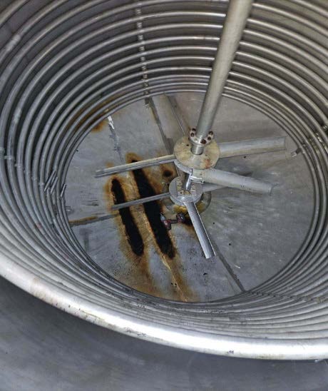 Blades inside the motor oil tank.