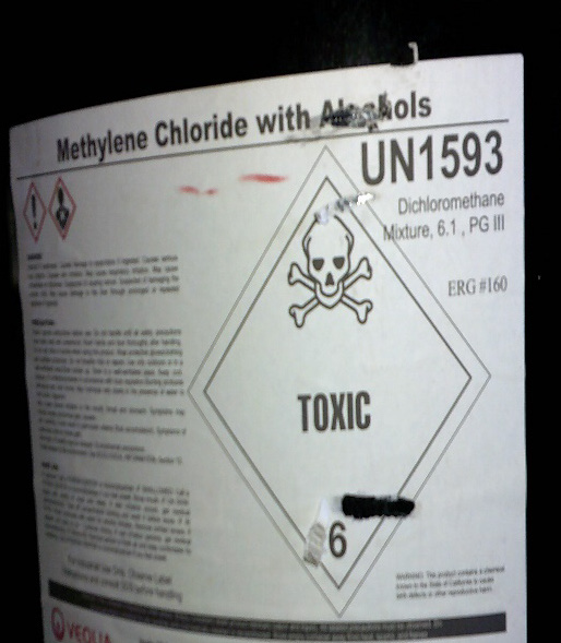 Label on the outside of the container.