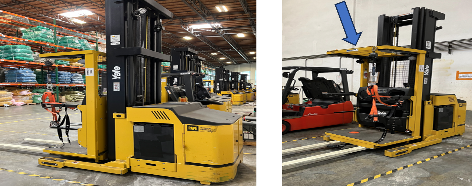 The order picker forklift involved in the incident.