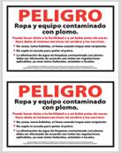 2 Lead Danger Labels in Spanish