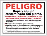 Lead danger label in Spanish