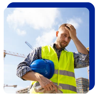 Construction worker with heat exhaustion