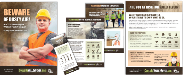 Sample display of Valley fever resources for outdoor workers