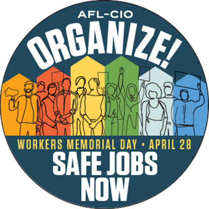 Workers memorial day logo.