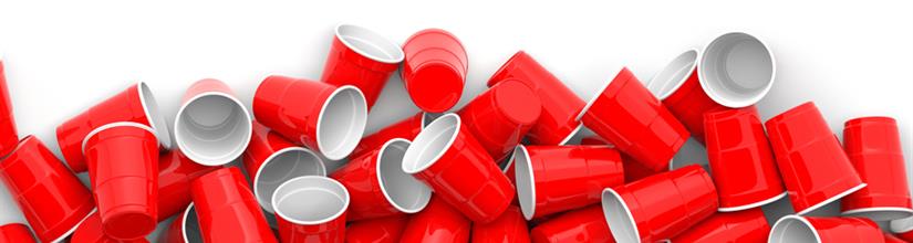 Red disposable cups