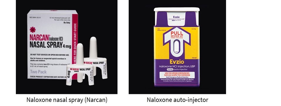naloxone nasal spray (Narcan) and naloxone auto-injector