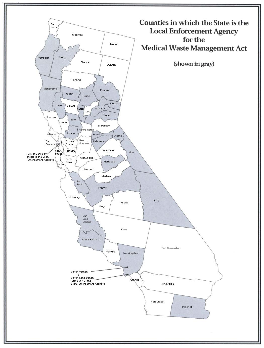 The map shows the State andLocal Enforcement Agency jurisdictions