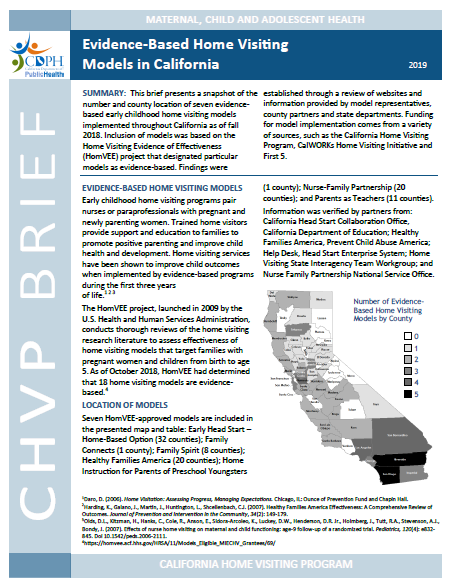 Preview of CHVP Evidence-Based Home Visiting Models in California