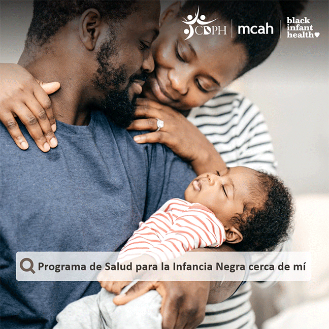 Spanish caption 'Black Infant Program near me'