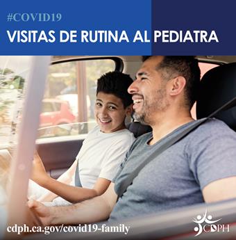 routine pediatric visit in spanish with boy and father in car smiling