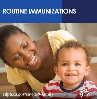 routine immunizations with black mother attending to her infant happily
