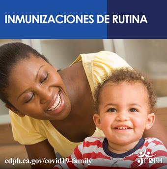 routine immunizations in spanish with black mother attending to her infant happily