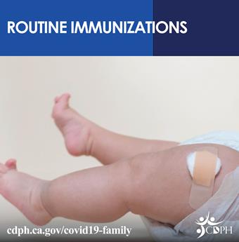 routine immunizations with close up of infant 's injection site