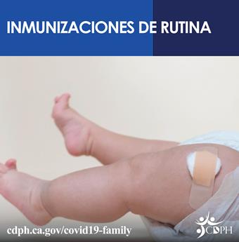 routine immunizations in spanish with close up of infant 's injection site