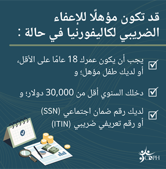 In Arabic, you may be eligible for tax credits this tax season
