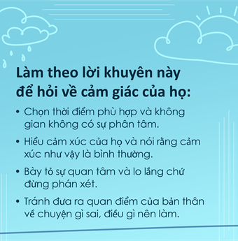 In vietnamese: Use these tips to ask how they are feeling.