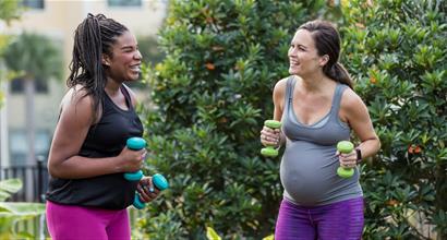 Pregnant individuals exercising
