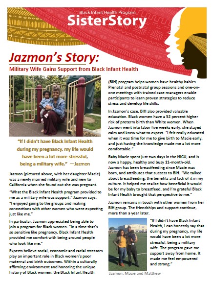 Jazmon's story in print format