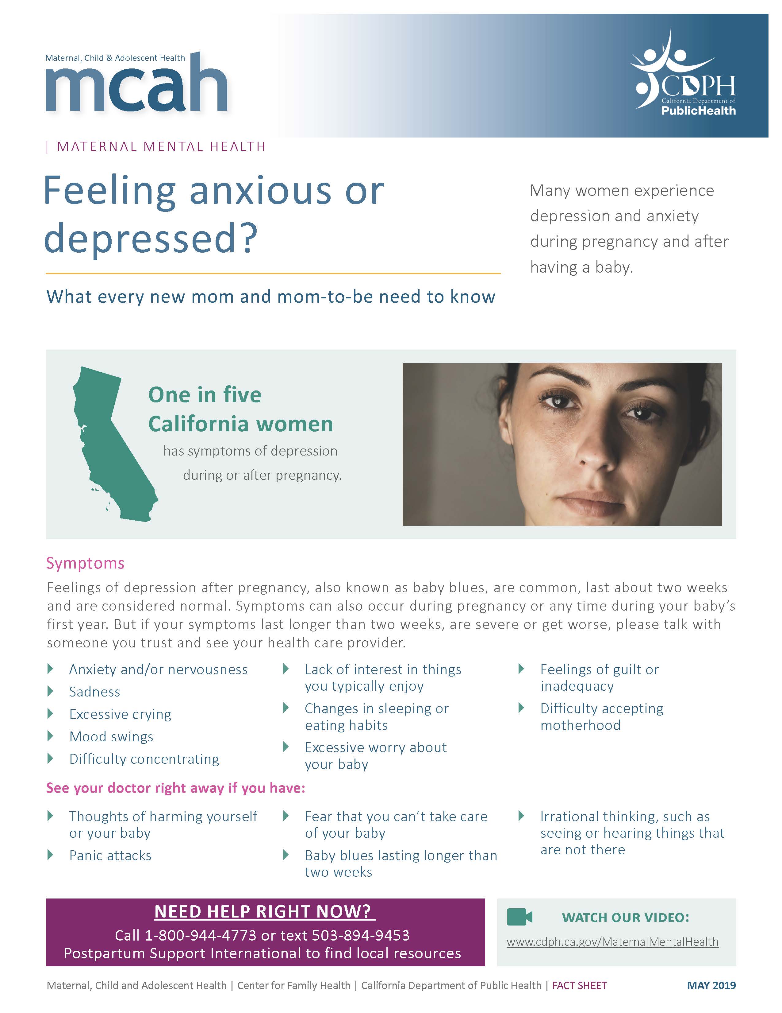 Preview of Maternal Mental Health Fact Sheet