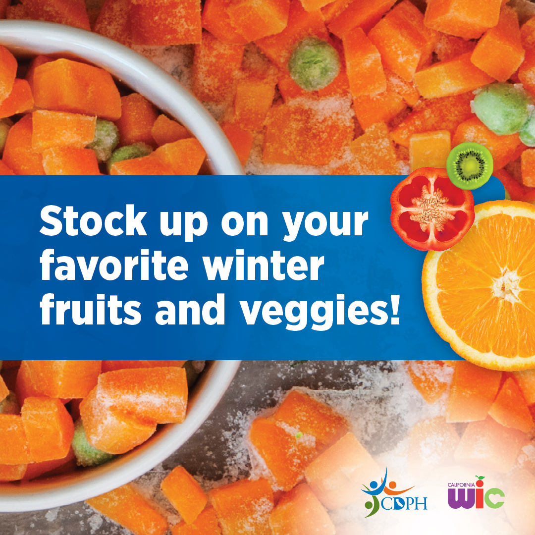 Stock up on your favorite winter fruits and veggies! Sliced veggies.