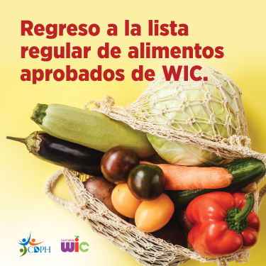 Return to the regular WIC Approved Food List.