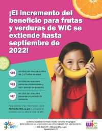 2022 WIC Benefits Flyer Spanish