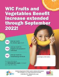 2022 WIC Benefits Flyer with Contact Info