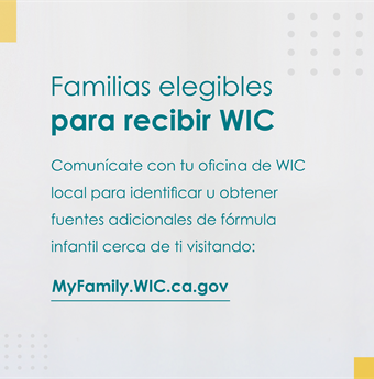 Familias elegibles para recibir WIC