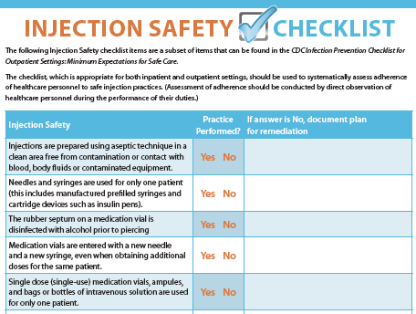 One and Only Campaign, Injection Safety