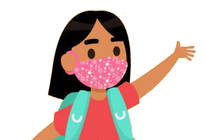 Child wearing a cloth mask