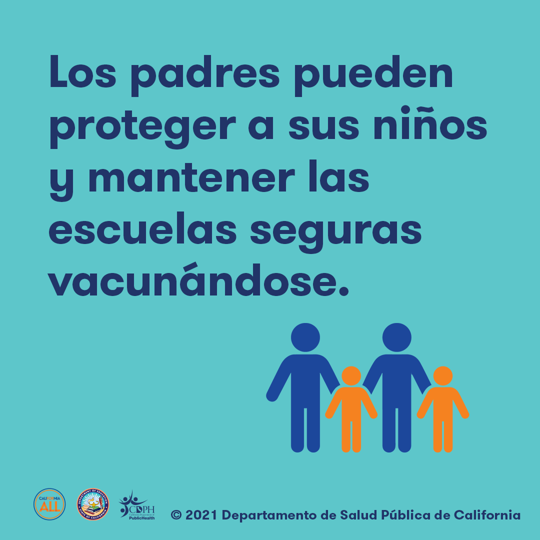 Los padres pueden proteger a sus niños y mantener las escuelas seguras vacunándose. 