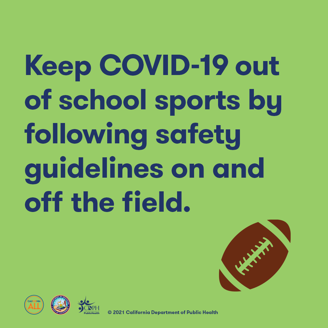 Keep COVID-19 out of school sports by following safety guidelines on and off the field.