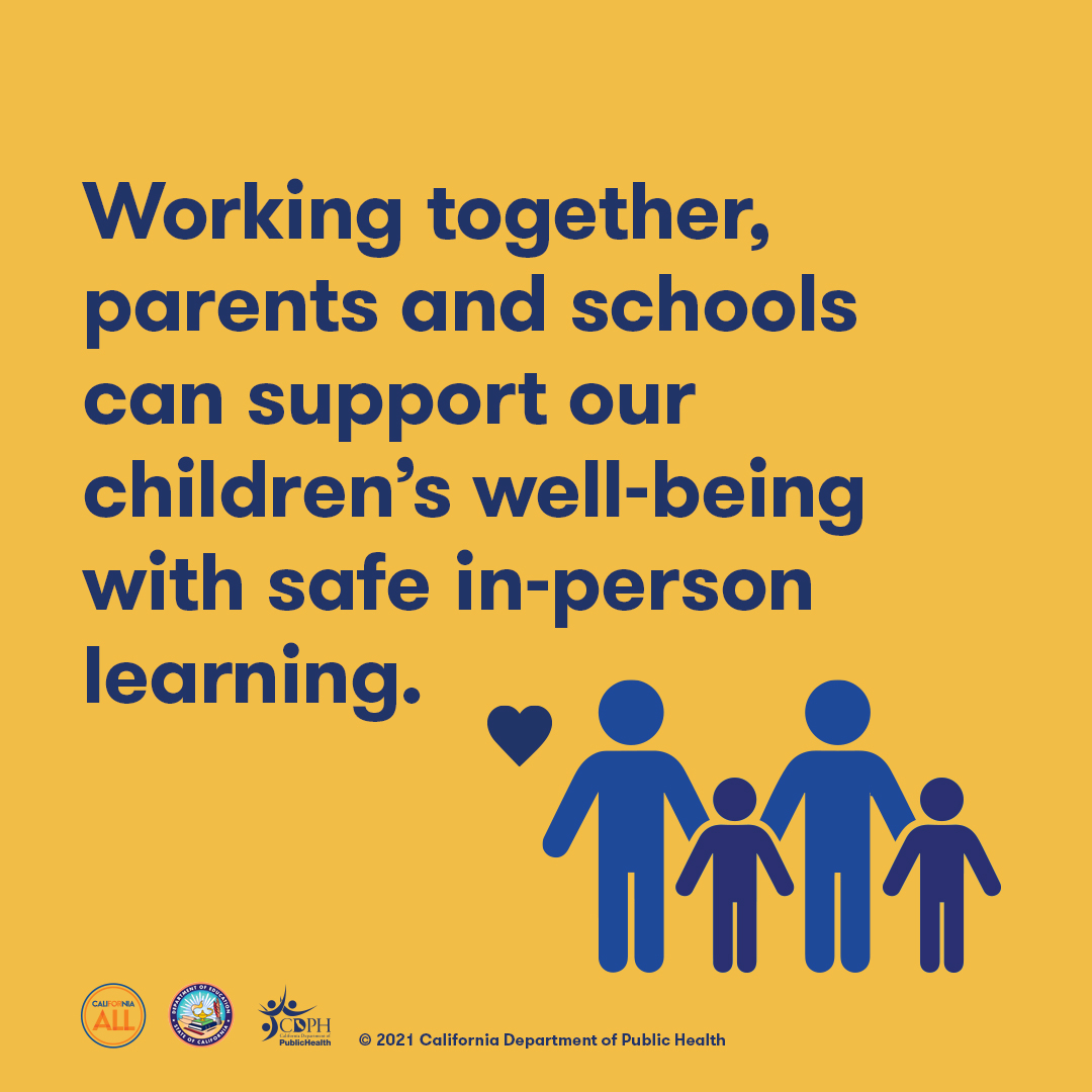 Working together, parents and schools can support our children’s well-being with safe in-person learning.