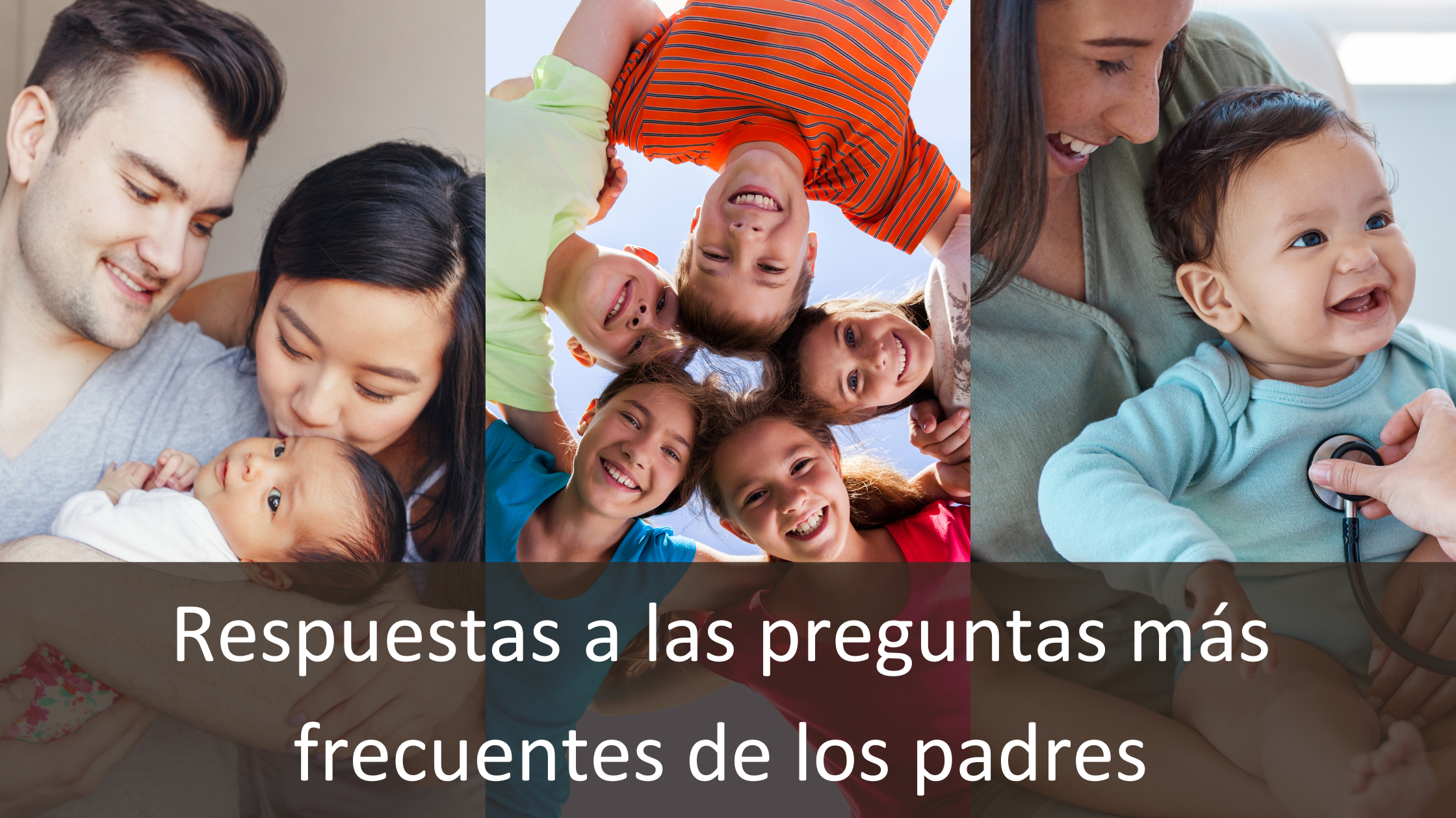 picture collage of parents holding babies and children smiling