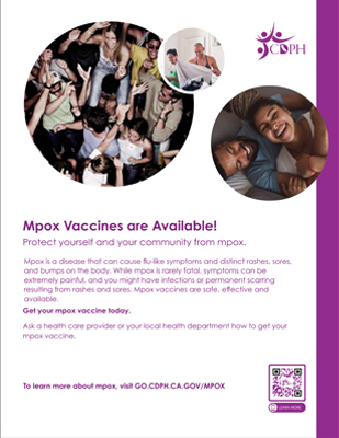 Mpox Vaccines are Available! Flyer