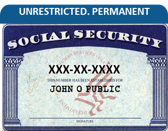 Unrestricted Social Security Card