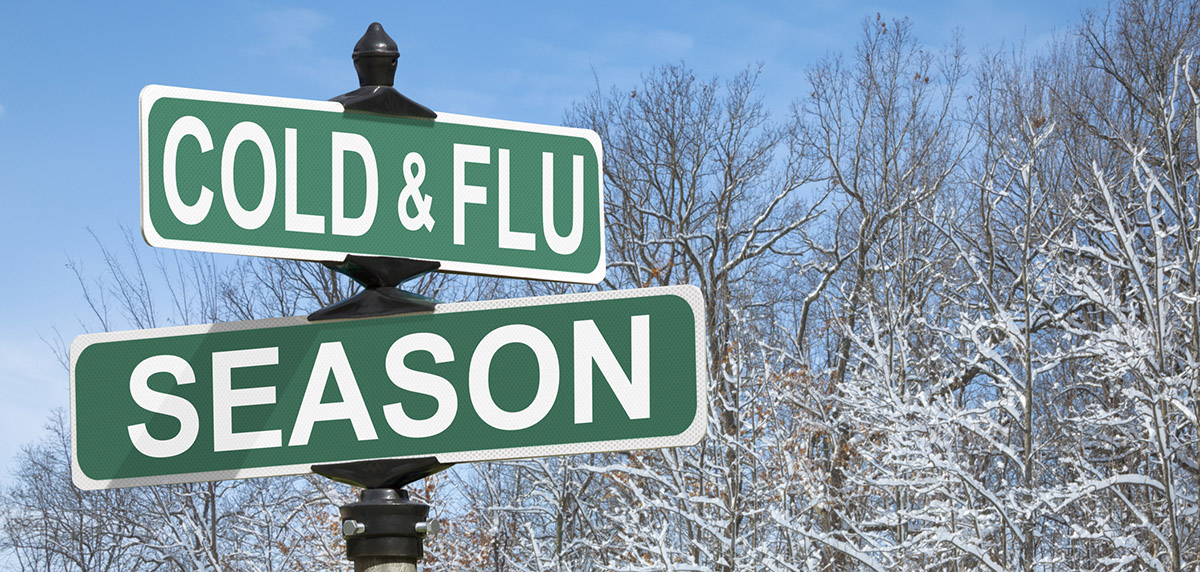 Cold and Flu Season Street Sign